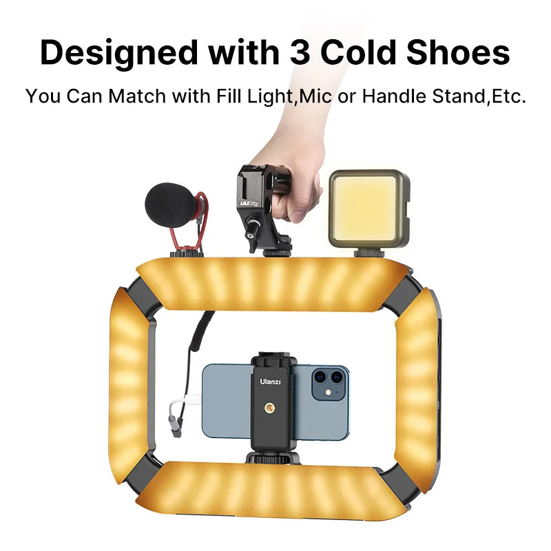 Bi-Color LED Ring Light for Video - Adjustable Dimmable Vlog Rig Tidesmit