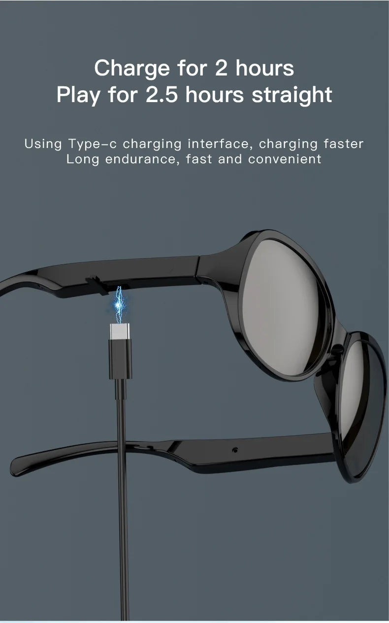 Smart Bluetooth Sunglasses with Spatial Audio and UV Protection Tidesmit
