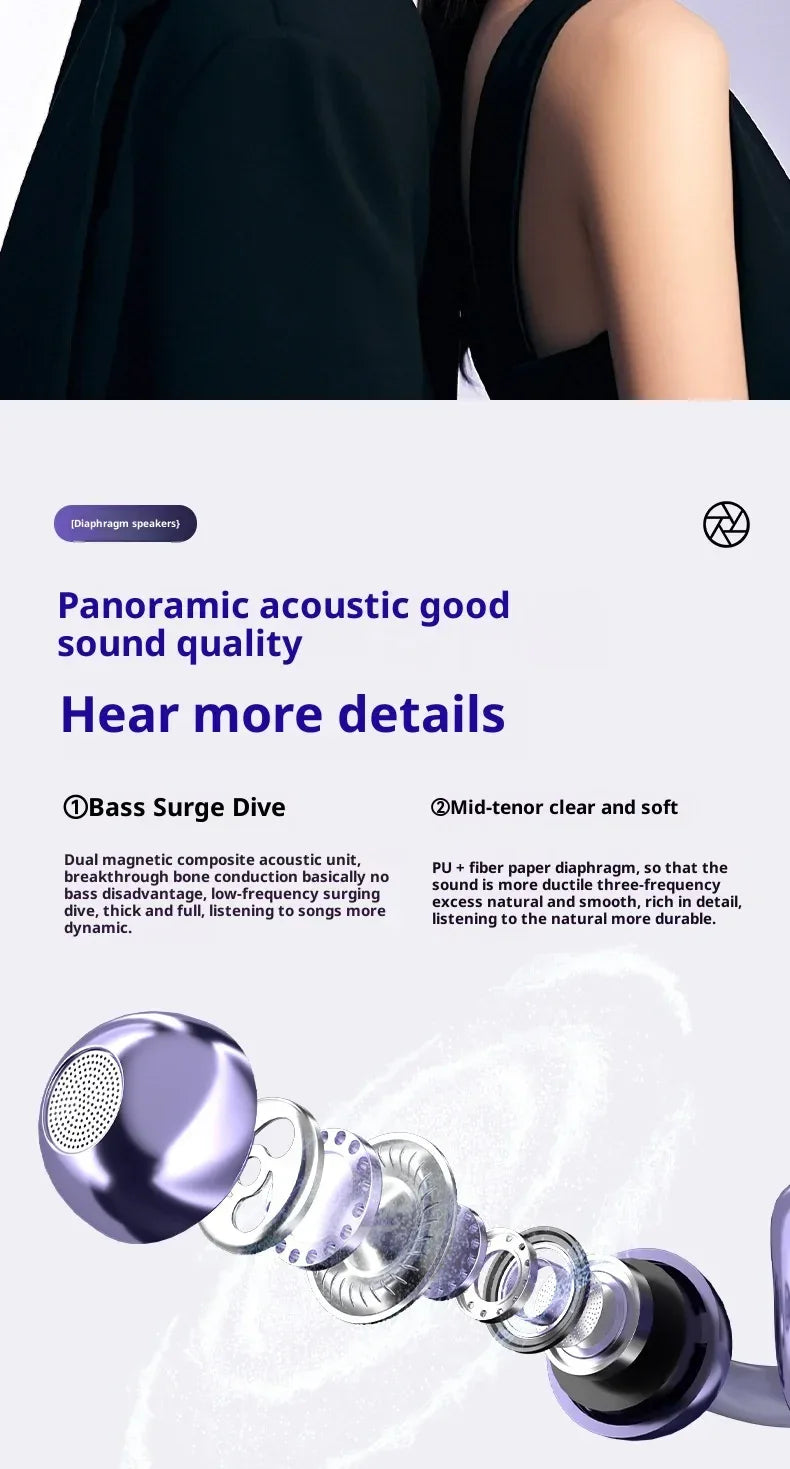 Original SONY Ear clip OWS Wireless Bluetooth Ear Clip Headphones sports Gaming Headset HIFI Surround Sound Earbuds With Mic Tidesmit