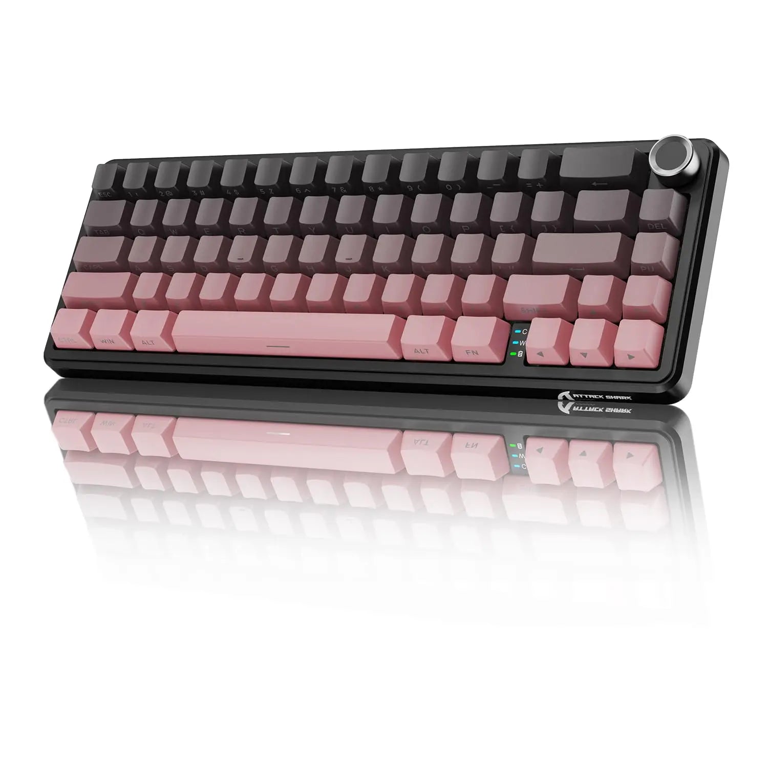ATTACK SHARK X66 65% Wireless Mechanical Keyboard with Knob, 66 Keys Gasket Hot Swap RGB Gaming Keyboard, Linear Switch,