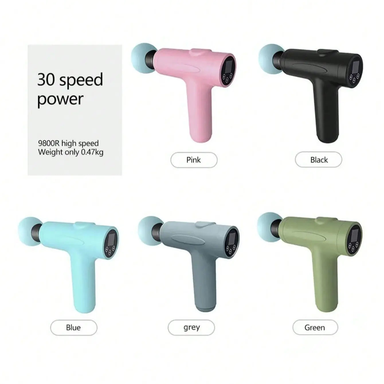 Fascia Gun Deep Tissue Muscle Massager - Rechargeable Recovery Tool Fascia Gun blue Tidesmit
