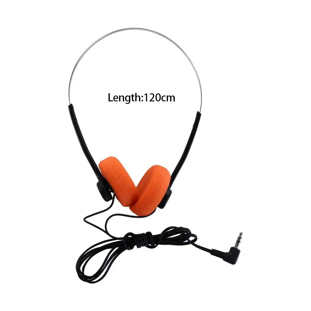 Retro Over-Ear Wired Headphones with 3.5mm Jack - Vintage Black & Orange Tidesmit