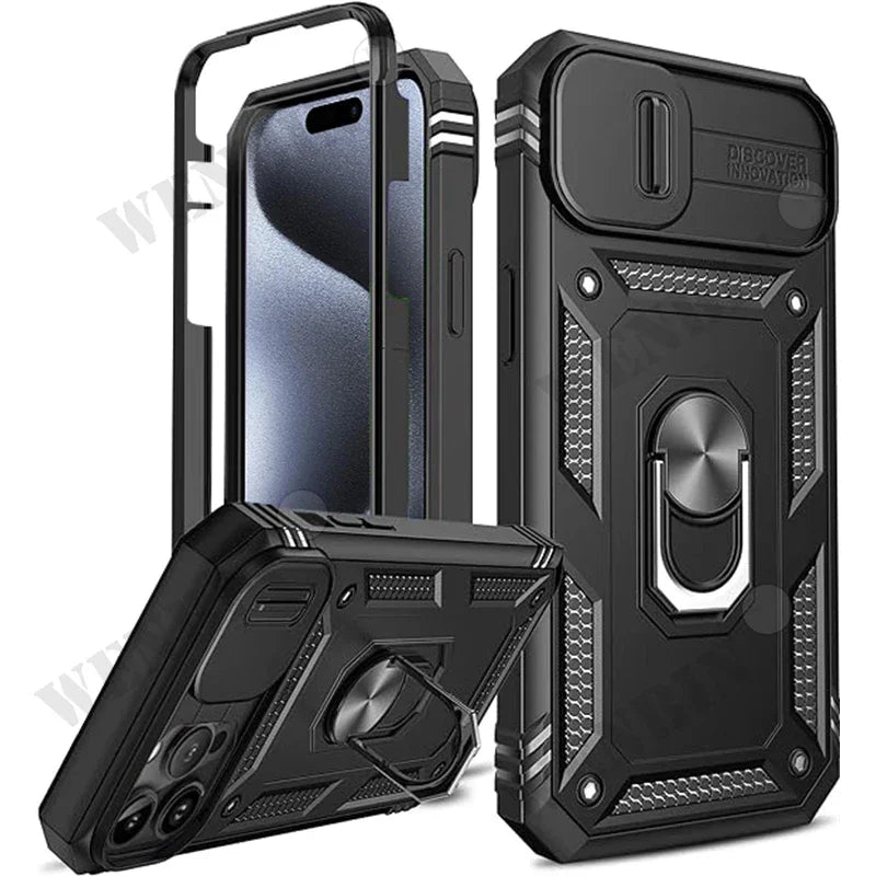 iPhone 16 Pro Max Case with Kickstand and Camera Guard Protection Tidesmit