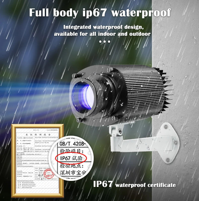 Custom Avatar Gobo Advertising Outdoor Lights IP67 Waterproof Rotating LED Logo Projector for Storefront & Shop Entrance Floor