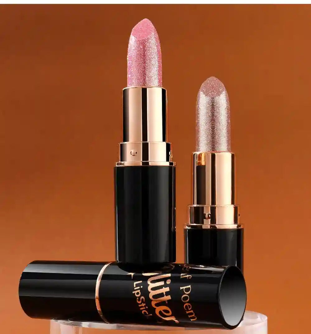 Metallic Glitter Waterproof Lipstick - Long-Lasting Shimmer Formula Lip Care Tidesmit