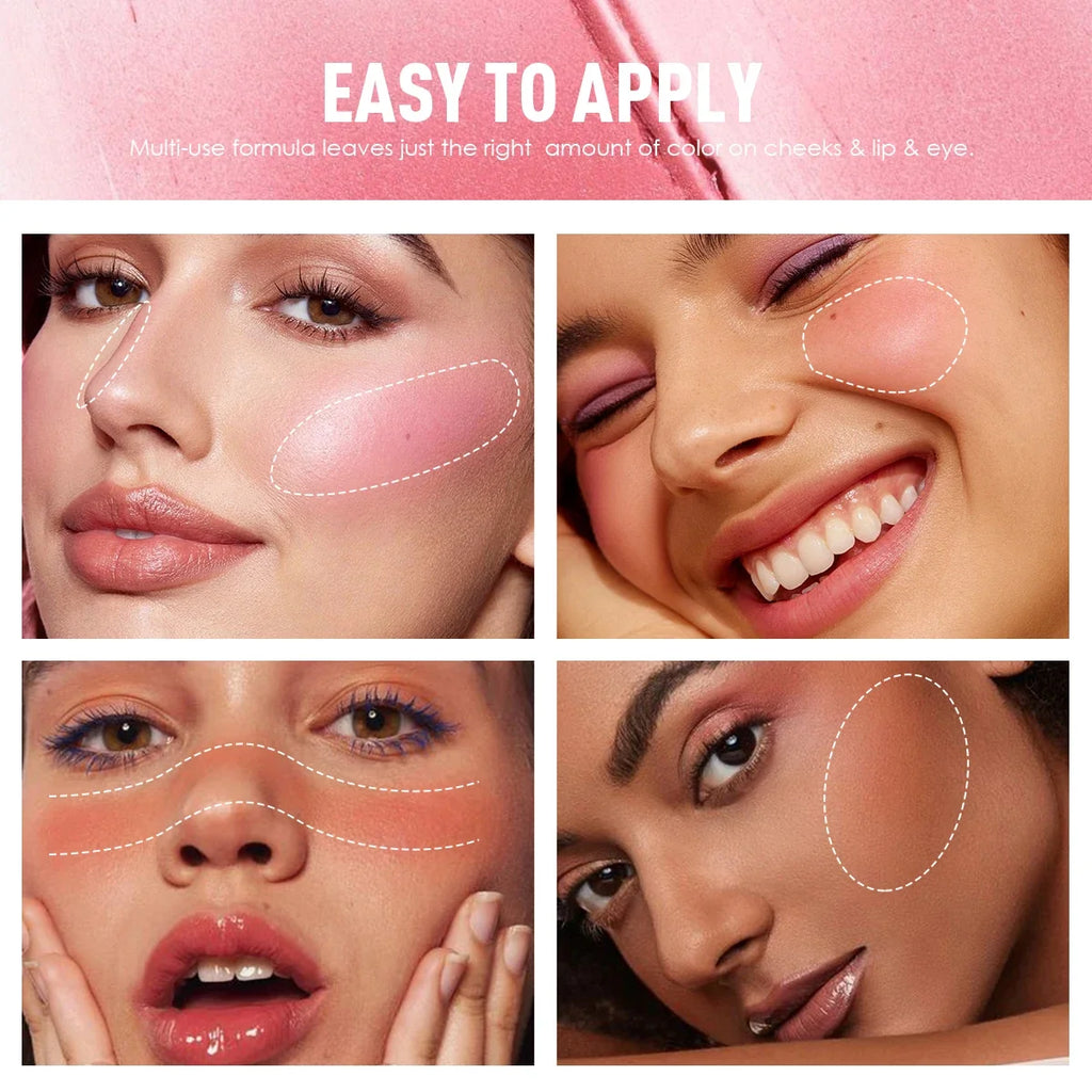 Tidesmit waterproof matte blusher swatch for natural face makeup on eyes cheeks and lips