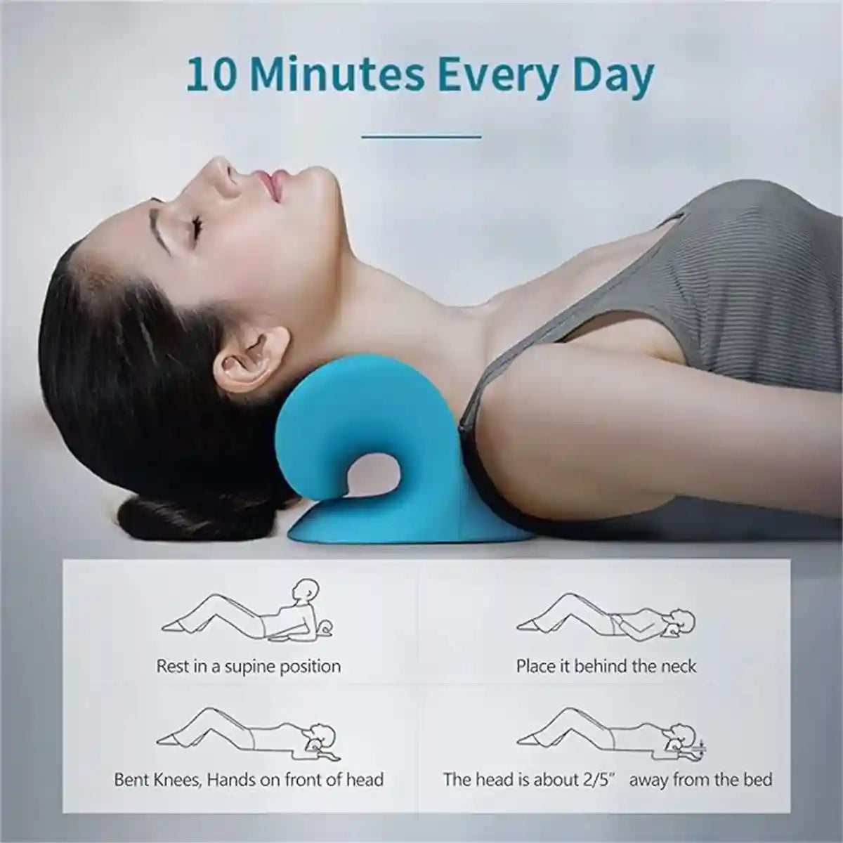 Cervical Neck Traction Pillow for TMJ Pain Relief - Tidesmit Back Massage Instrument lanse Tidesmit