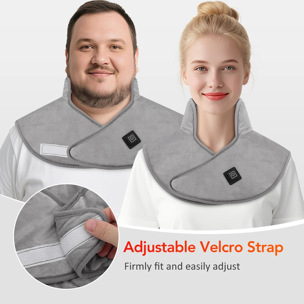 Electric Heating Neck Shoulder Massager - USB Rechargeable Cervical Pad Fascia Gun Tidesmit