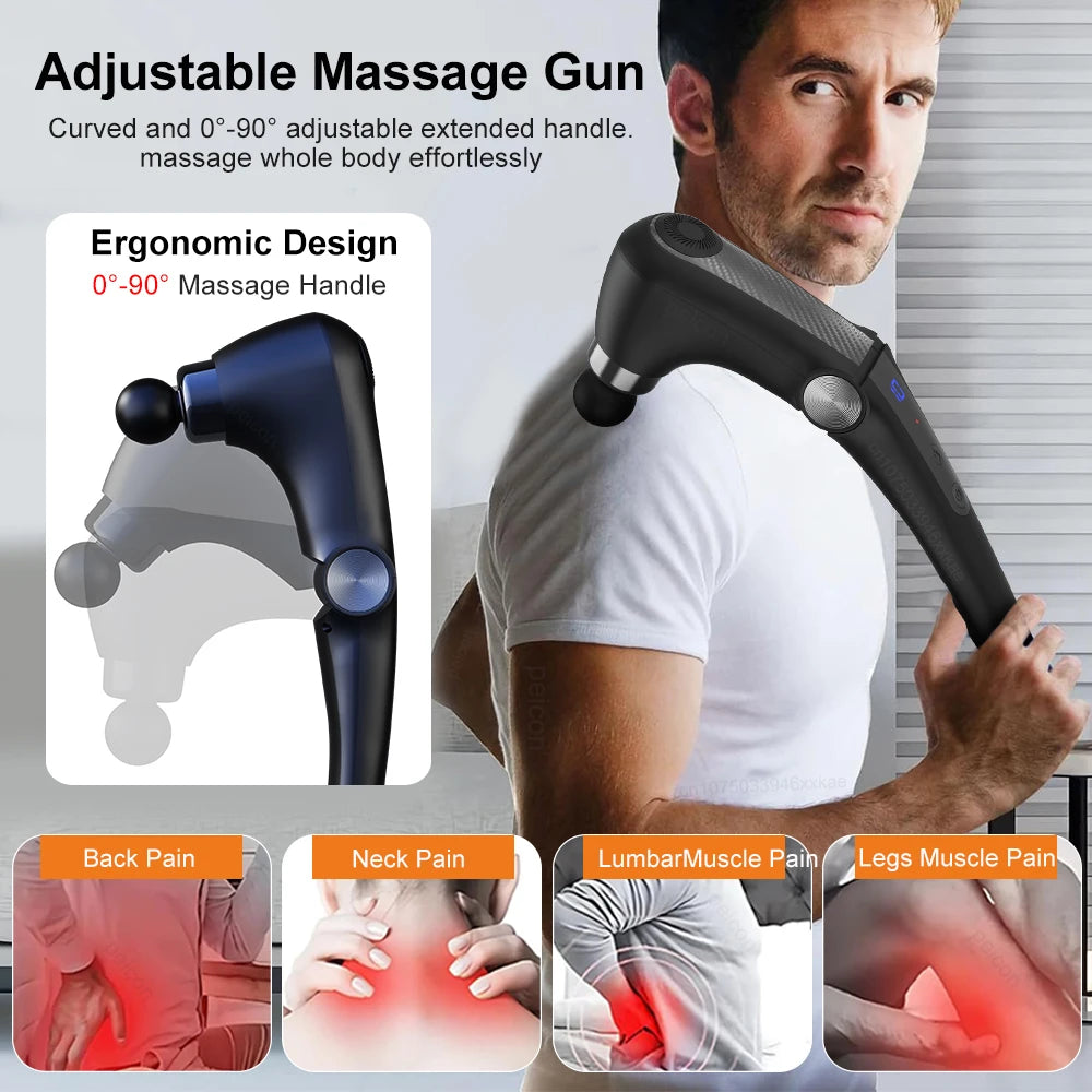 Fascia Massage Gun with Extended Handle - Deep Tissue Muscle Recovery Fascia Gun Tidesmit