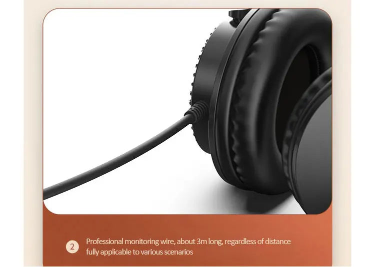 Studio Monitor Headphones with Active Noise Cancellation - Wired Over-Ear Tidesmit