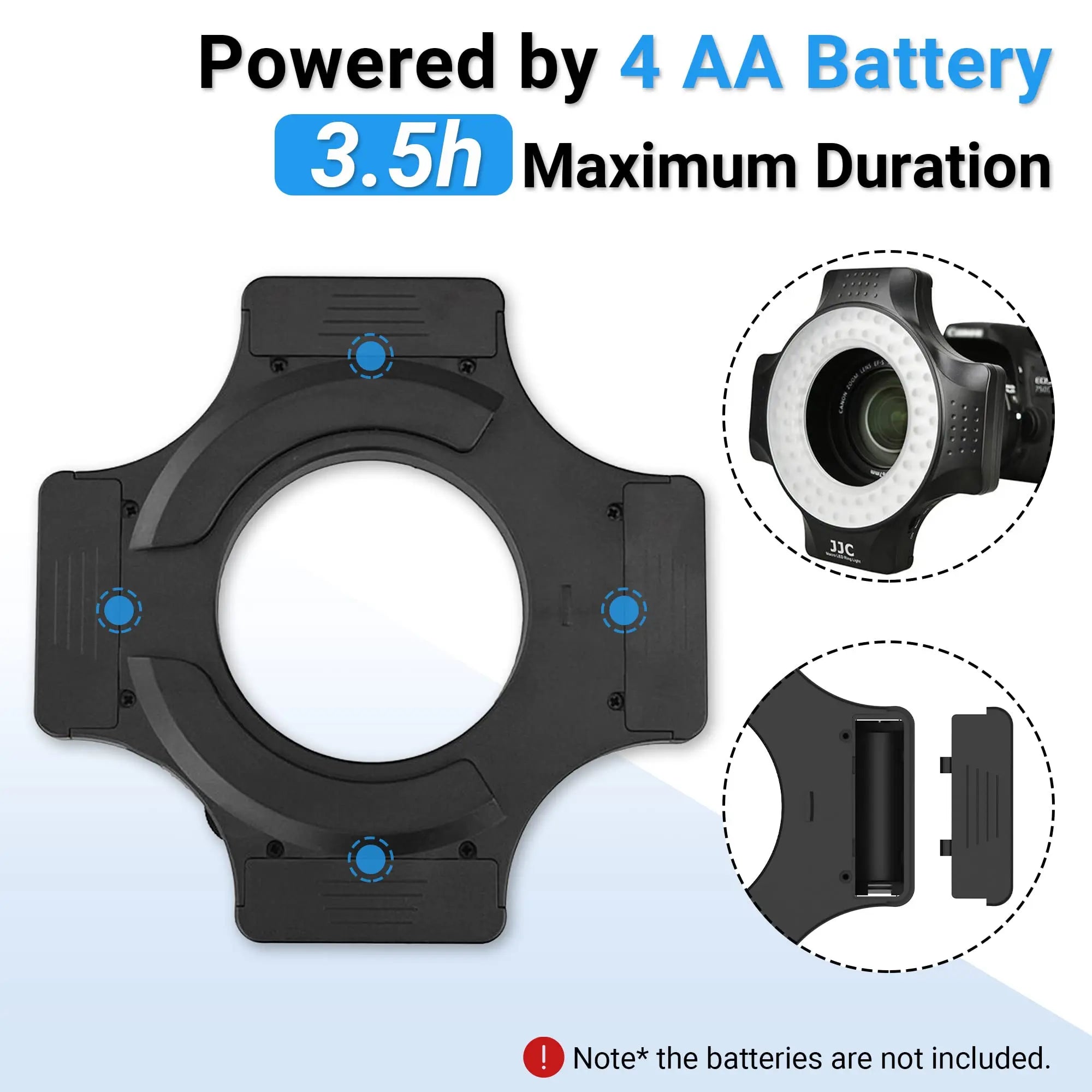 Macro LED Ring Flash for DSLR with 6 Adapter Rings Tidesmit