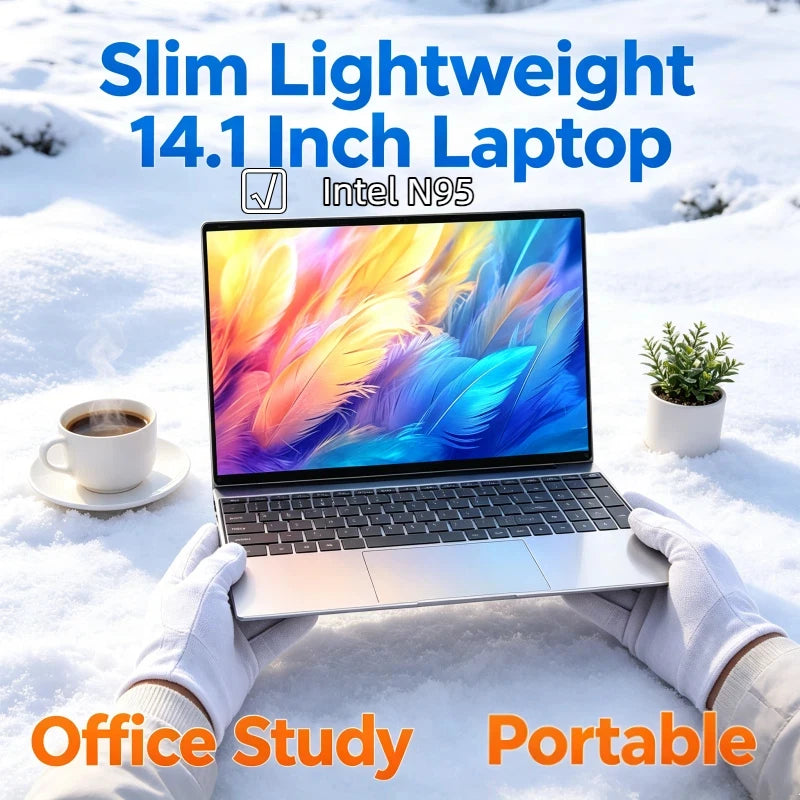 Trendy Original Gaming Laptop 14.1" 120Hz Ultra-clear FHD IPS Screen Intel N95 5000mAh 32GB/2TB SSD Backlit Keyboard