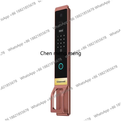 Brown smart door lock with keypad and biometric palm vein sensor ring