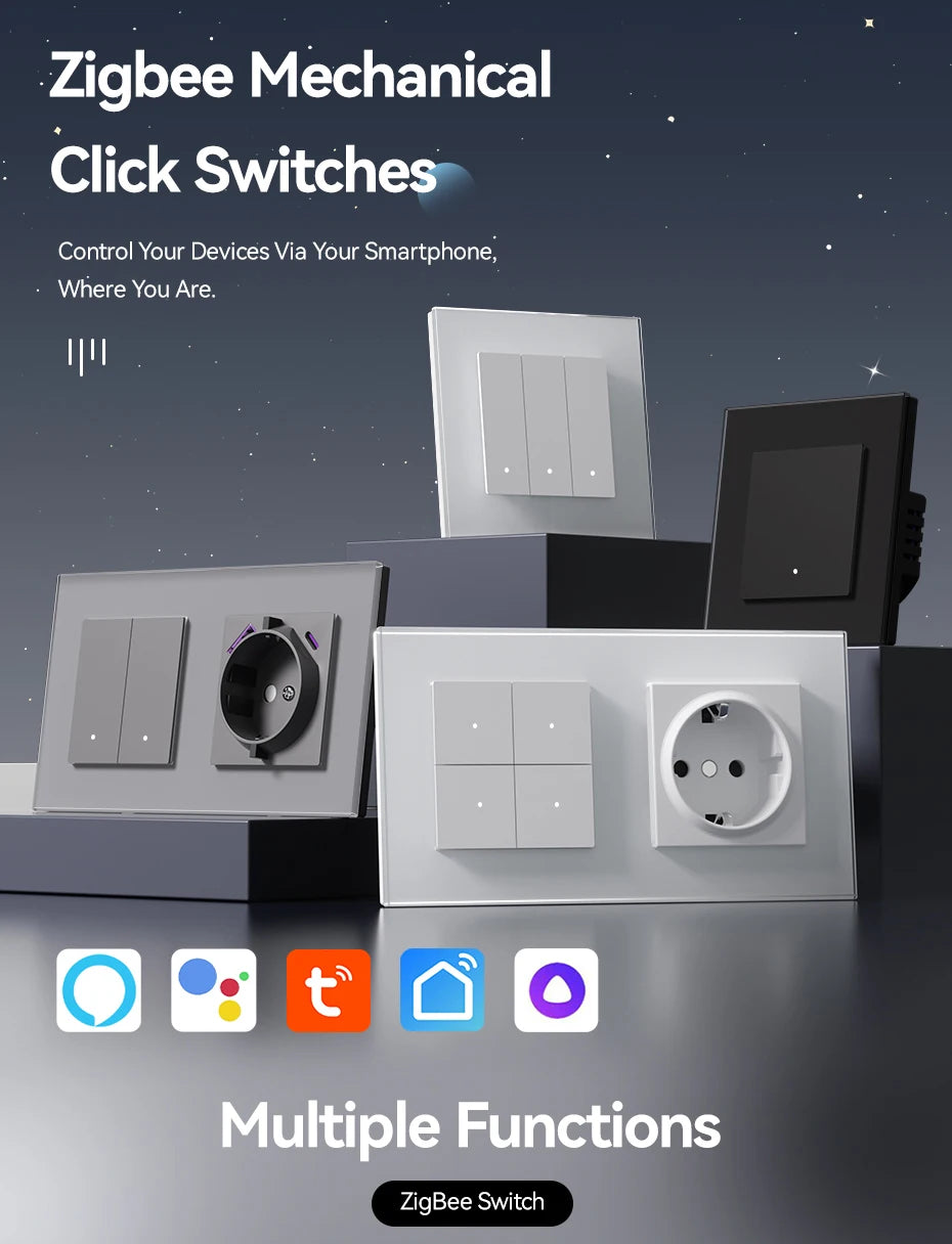 Zigbee Smart Light Switch with USB-C Port - EU Standard | Tidesmit Tidesmit