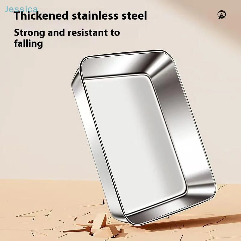 Thickened stainless steel slanted pet feeding bowl for cats and dogs to prevent neck strain and ensure durability.