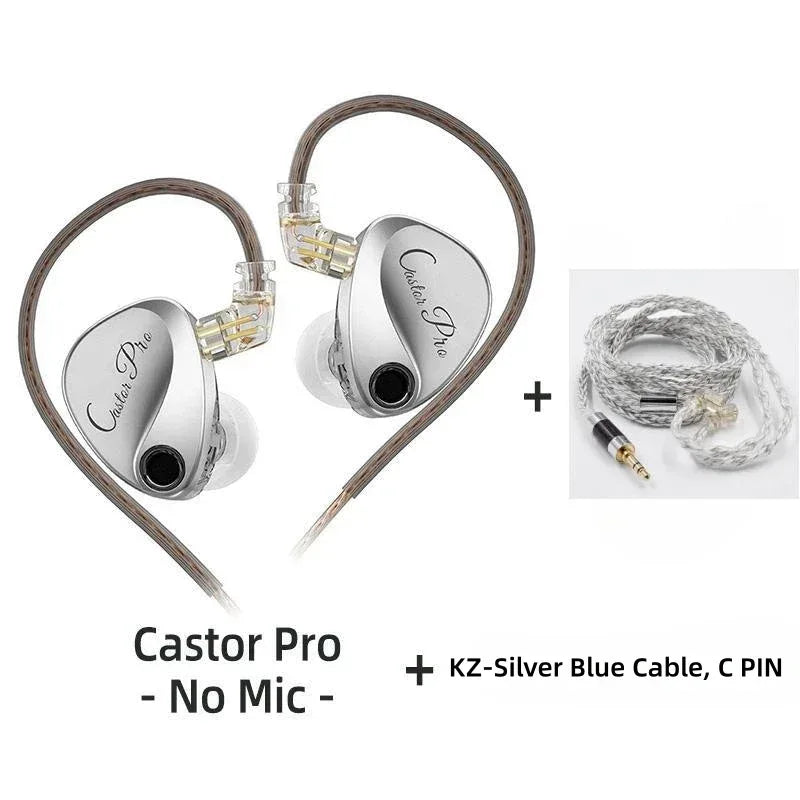 Tidesmit Dual Dynamic Driver Hi-Fi Wired In-Ear Monitors Sil NOMIC-Silver cab Tidesmit