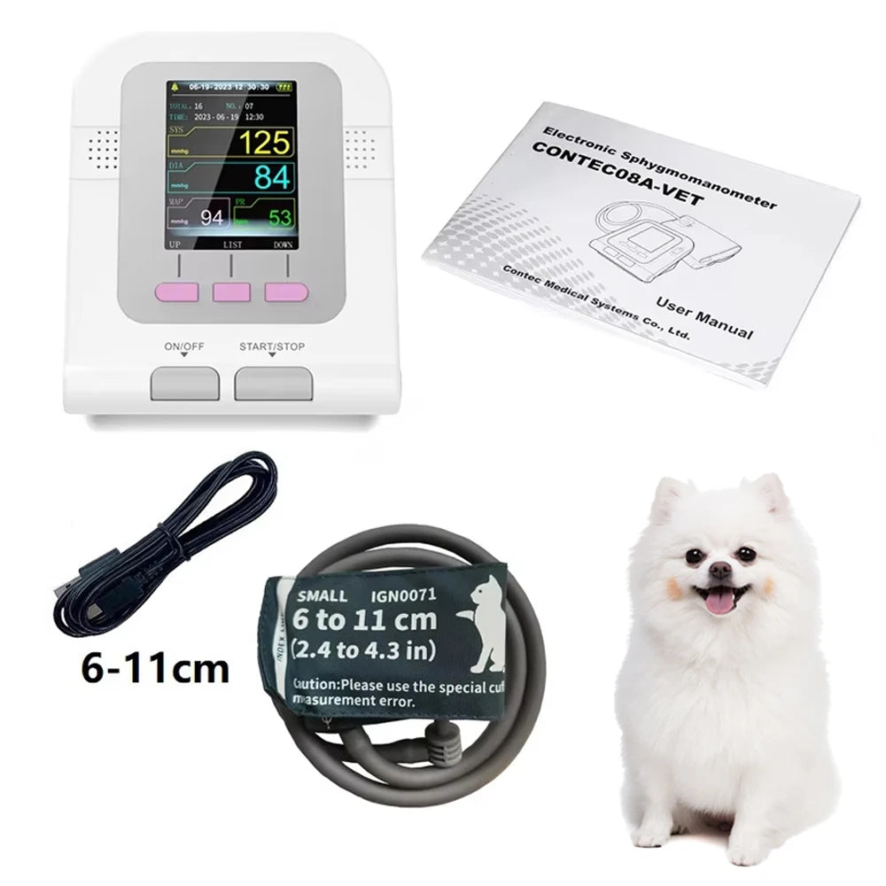 CONTEC08A Vet Use Electronic Sphygmomanometer Digital Blood Pressure Veterinary Vet Use Monitor Pets Dog Cat Horse Etc