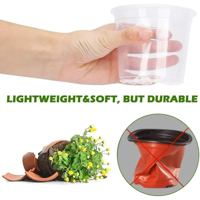 S/M/L/XL Transparent Flowerpot Plant Nursery Pot Seedling Cup Gardening Transplantation Potted Flower Pot Planter Gardening Tool