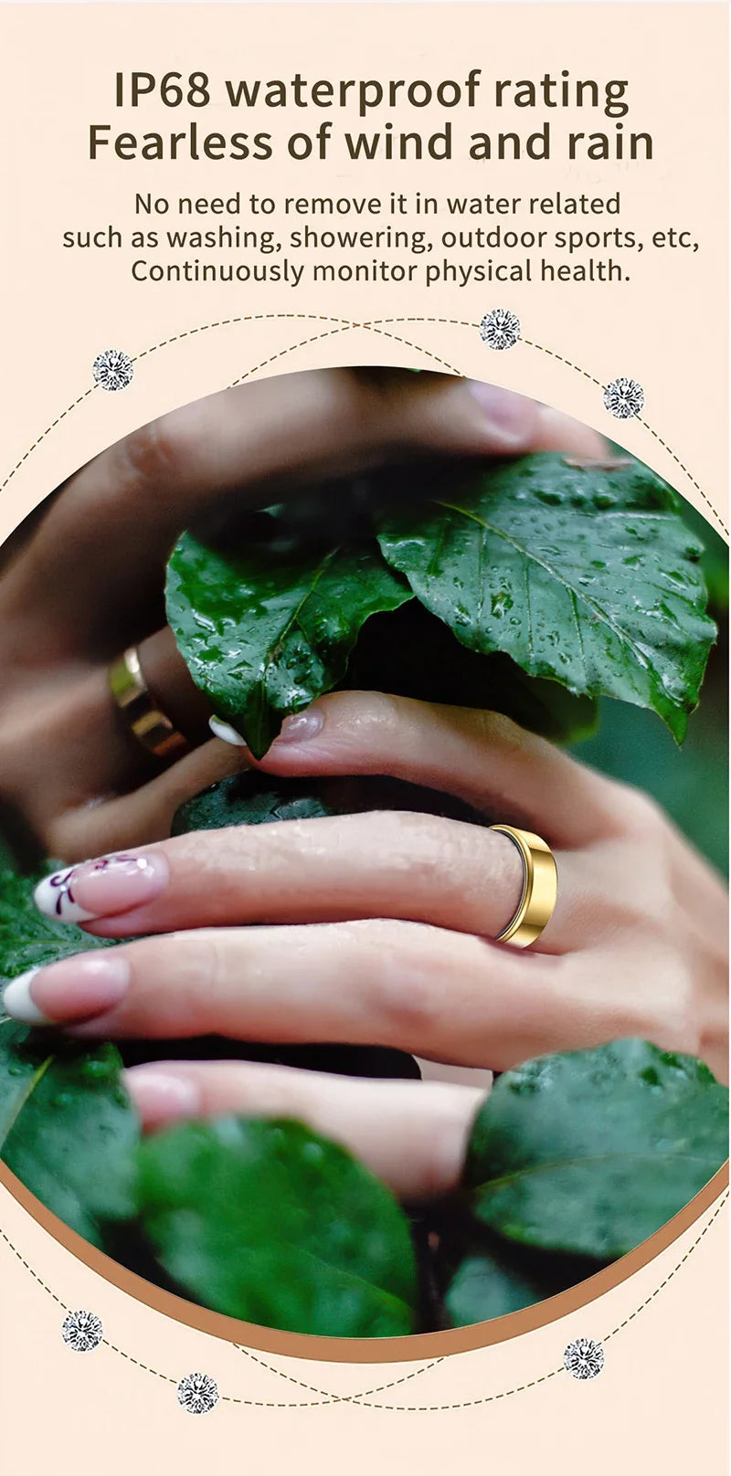 Smart Health Tracker Ring - Heart Rate & Oxygen Fitness Monitor Tidesmit