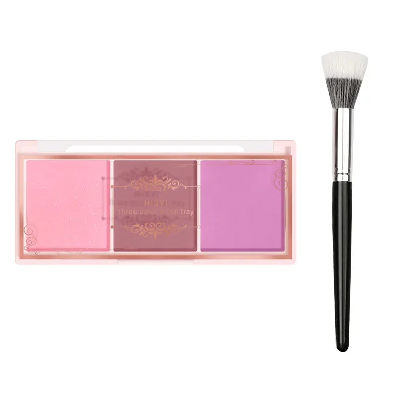 Tidesmit 3-Color Cheek and Eyeshadow Palette showing milk tea orange matte textures for natural nude face makeup