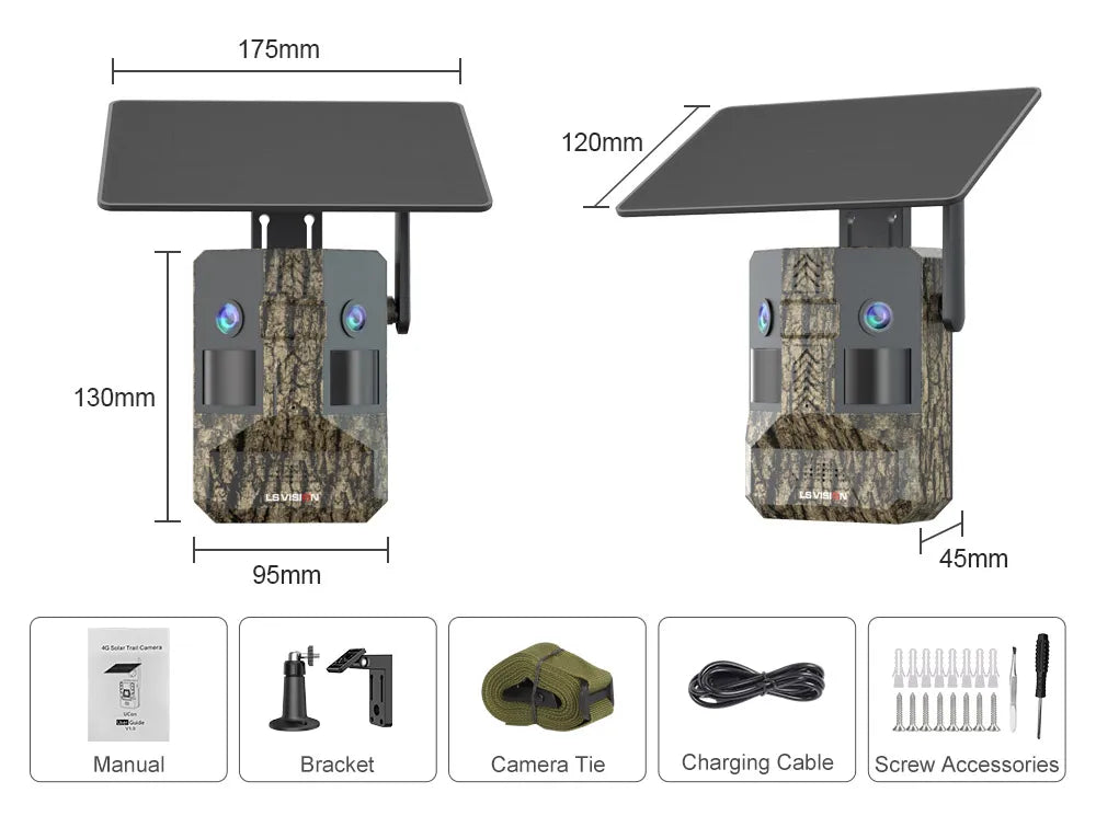 2PCS 4G LTE Cellular Trail Cameras Dual Screen Dual PIR Outdoor Hunting Wildlife Cameras AI Animal Recognition 0.2s Trigger UCON