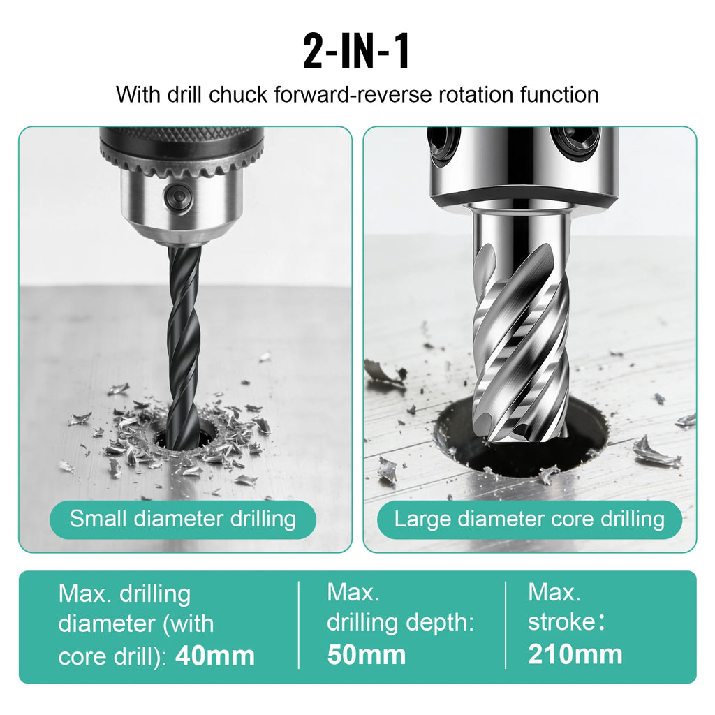SIHAO Electric Magnetic Drill Machine 1450W/1550W 1.57/2" Max Drill Diameter 750 820 RPM Industrial Boring Tool