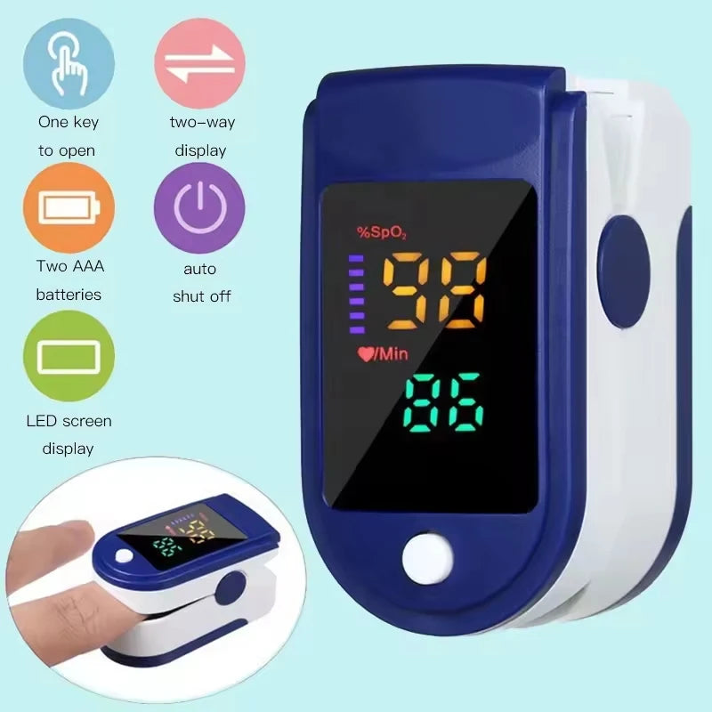 Finger Pulse Oximeter Or Blood Pressure Monitor Kit, Heart Rate SpO2 Saturation Meter Home Medical Device