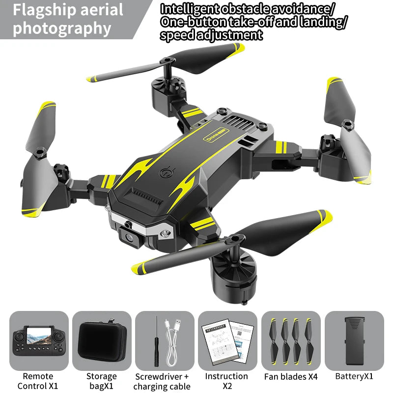 8K Camera Drone with Obstacle Avoidance - Foldable GPS Quadcopter MAX yellow Dual 8K Tidesmit