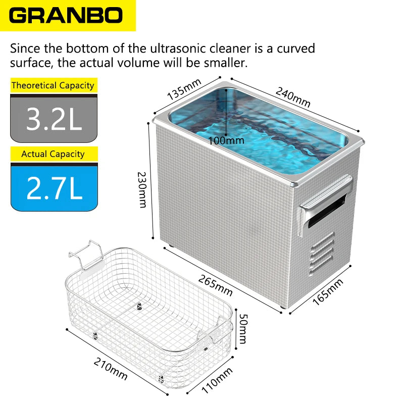 Tidesmit 3.2L 180W ultrasonic cleaner for dental and manicure instruments showing digital control panel detail