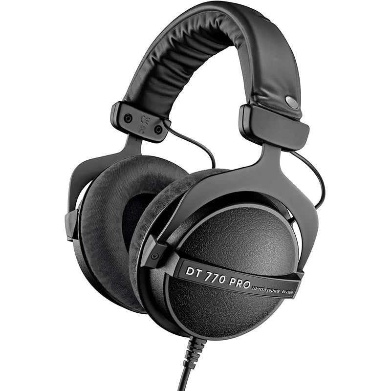 Studio Monitor Headphones 250 Ohm - Precision Wired Over-Ear Audio Black 80 Ohm Tidesmit