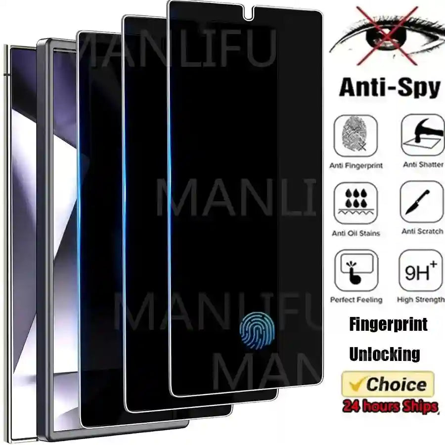 Privacy Screen Protector for Samsung Galaxy S25 Ultra - 9H Tempered Glass AE Tidesmit