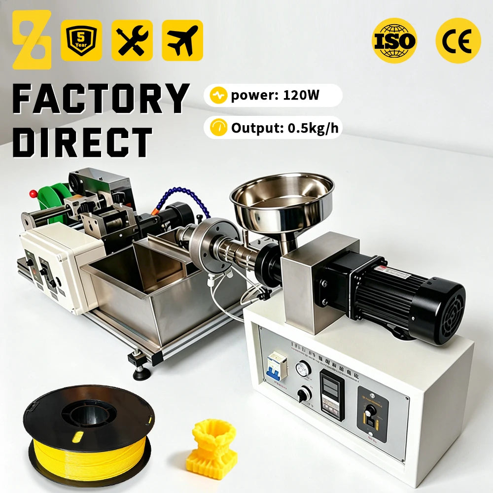 Desktop 3D Filament Extruder Production Line 0.5kg/h for PLA/ABS Filament Making at Home & Workshop