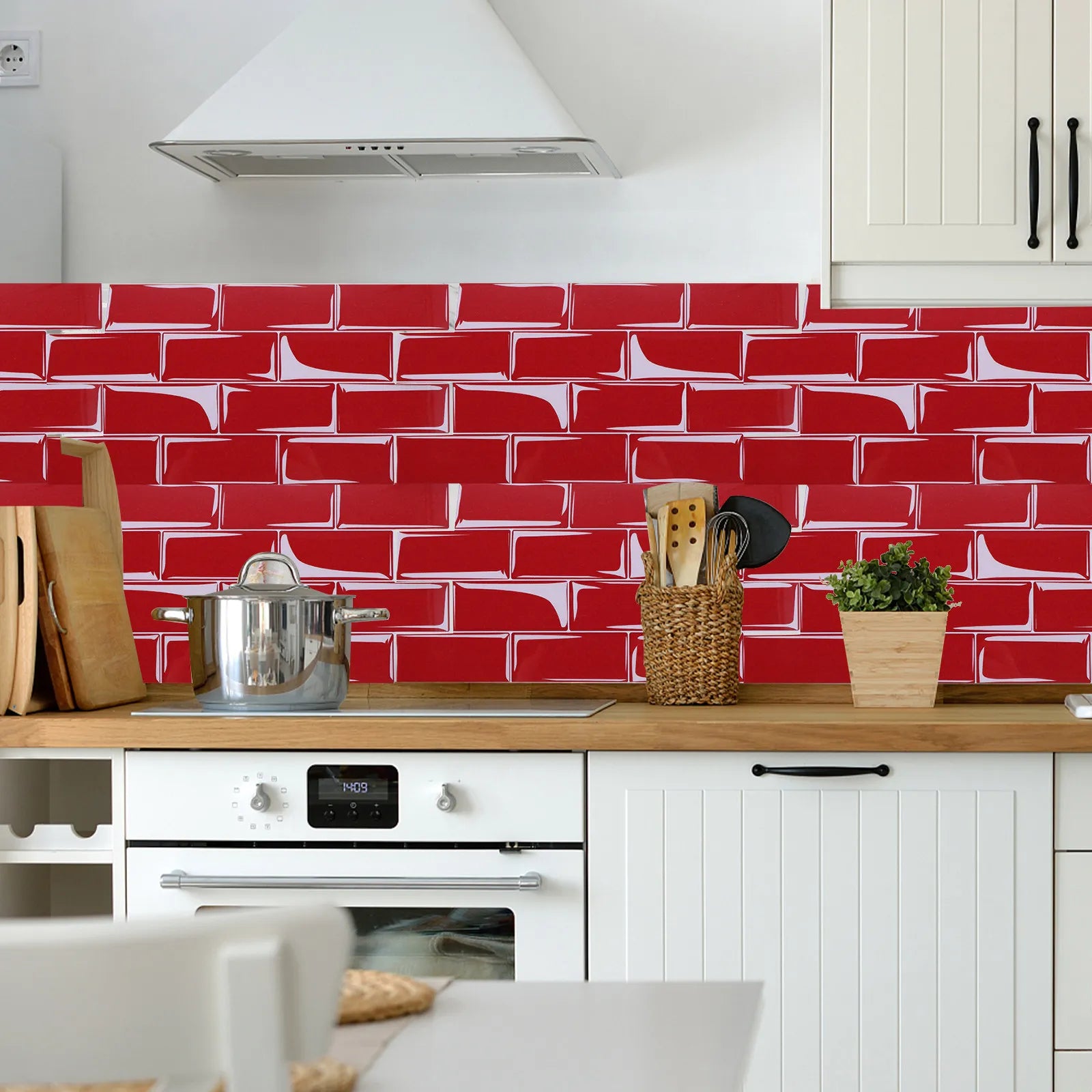 10Pcs Sleek Minimalist Peel and Stick Tile Stickers for Kitchen Backsplash Waterproof Oil Resistant PVC Wall Decals Decor