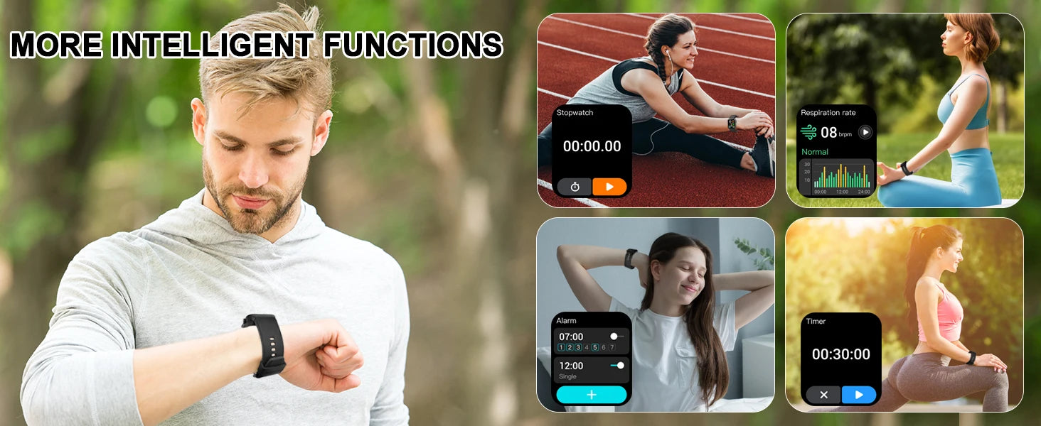 T50 1.85" Ultra Thin Smartwatch (Answer/Make Call), IP68 Waterproof Fitness Tracker, 100+Sport Modes, Heart Rate/Sleep Monito.