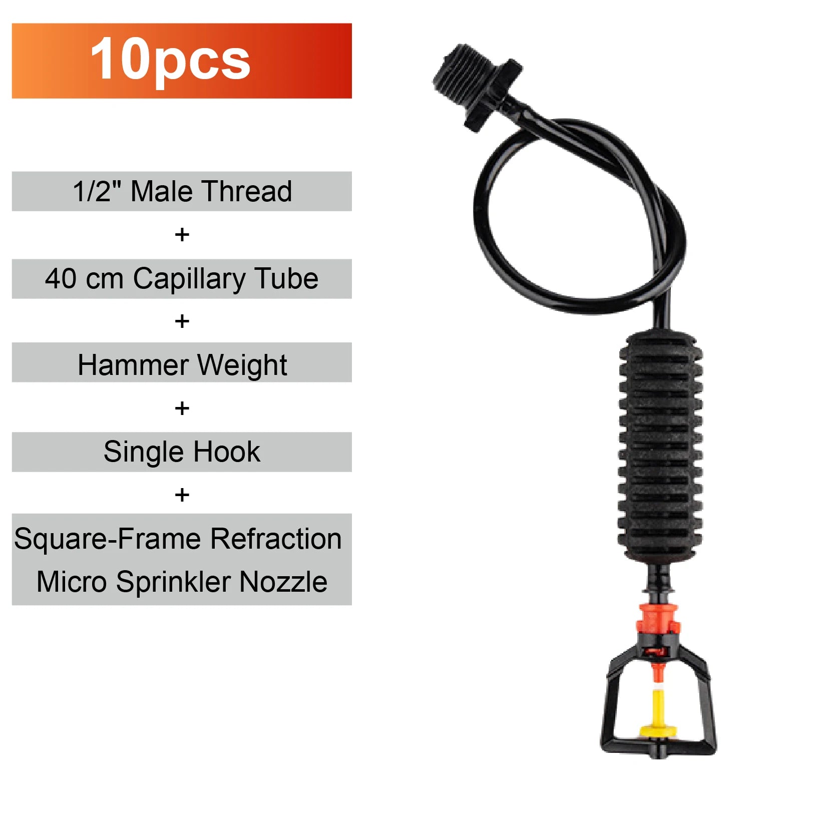 360 Degree Rotating Irrigation Sprinkler Misting Nozzle Hanging Spray Greenhouse Cooling Dust Suppression System