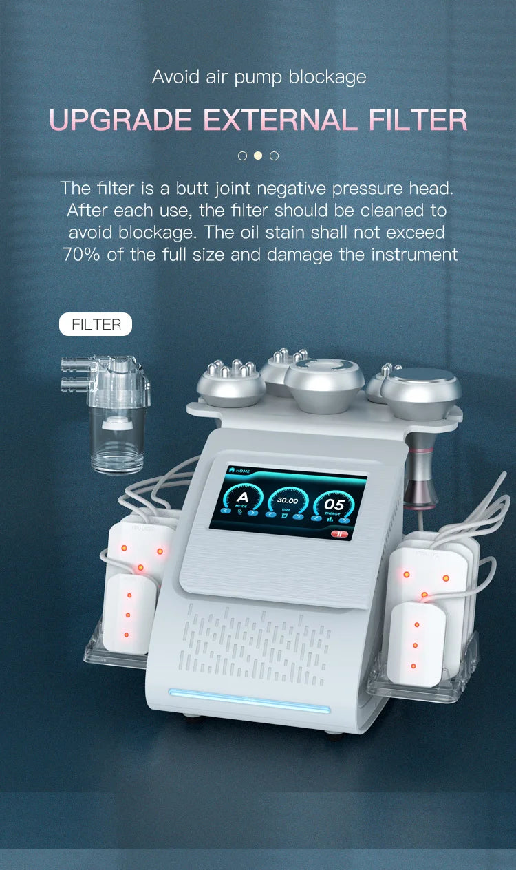 80K Ultrasonic Cavitation Machine: 6-in-1 Body Slimming Device Body Shaping Massage Equipment Tidesmit