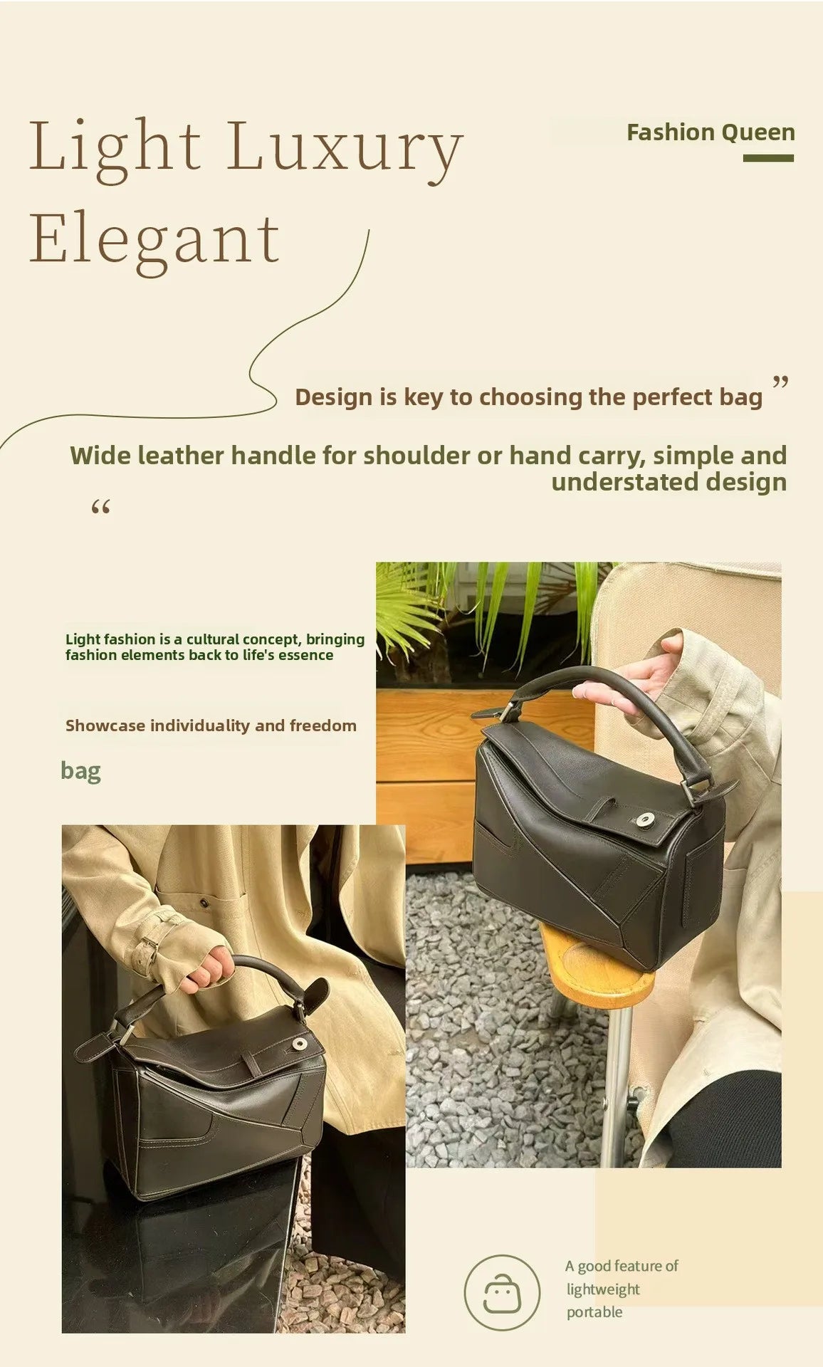 New 2025 Panta Geometric Patchwork Natural Dye Leather Pillow Shaped Handbag Top Layer Cowhide Shoulder Bag for Daily Use