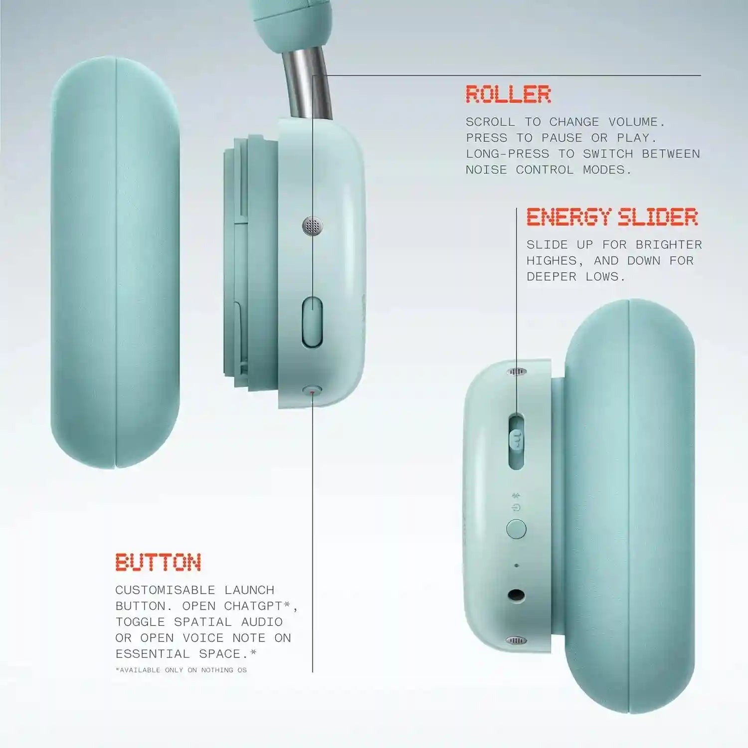 Tidesmit Wireless Over-Ear Headphones with ANC and 100h Battery Life Tidesmit