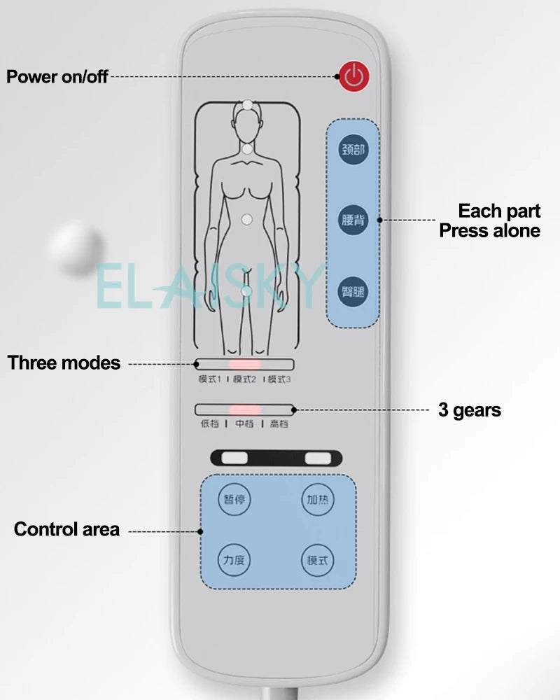 Full Airbag Massage Mattress with Heat | Deep Tissue Kneading Massage Cushion Tidesmit