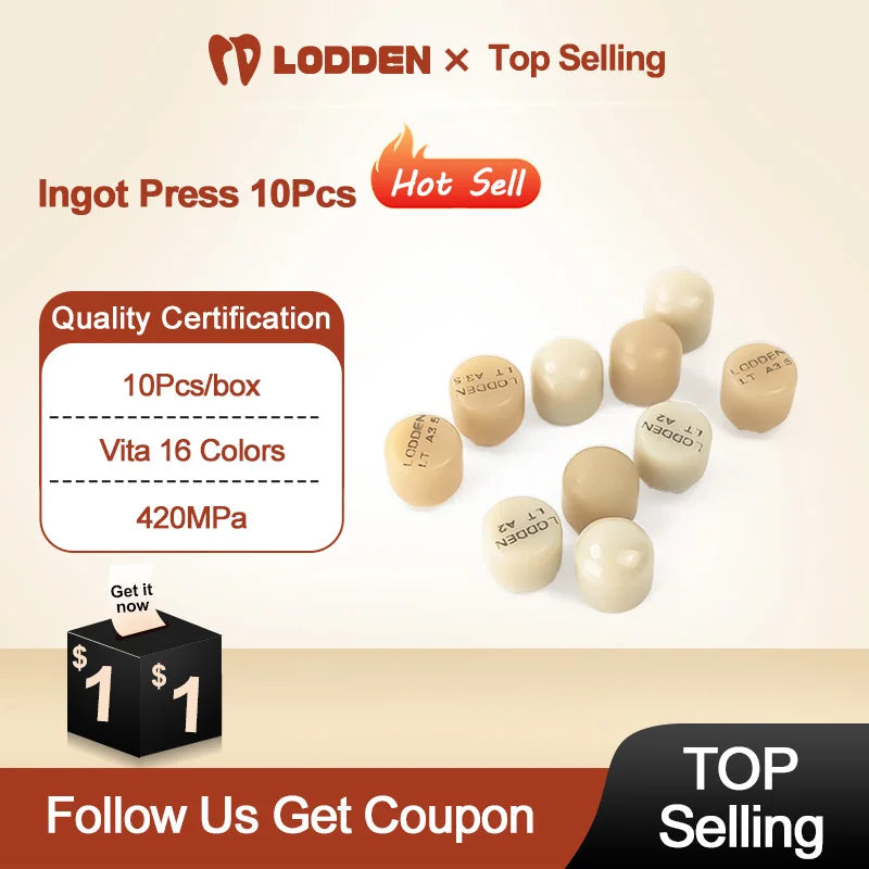 10Pcs Dental Press Lithium Disilicate Glass Ceramic Block Ingots HT LT For Ultra-Thin Veneer Dental Lab Restorative Materials