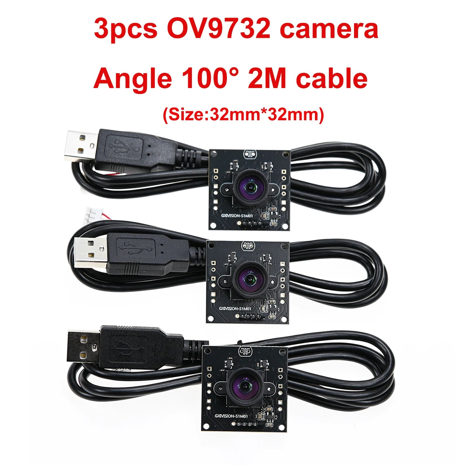GXIVISION OV9732 30FPS 2M Cable 100 Degree USB Camera Module,3pcs OV2735/IMX179/OV2710 Compatible For Autodarts.io Scoring