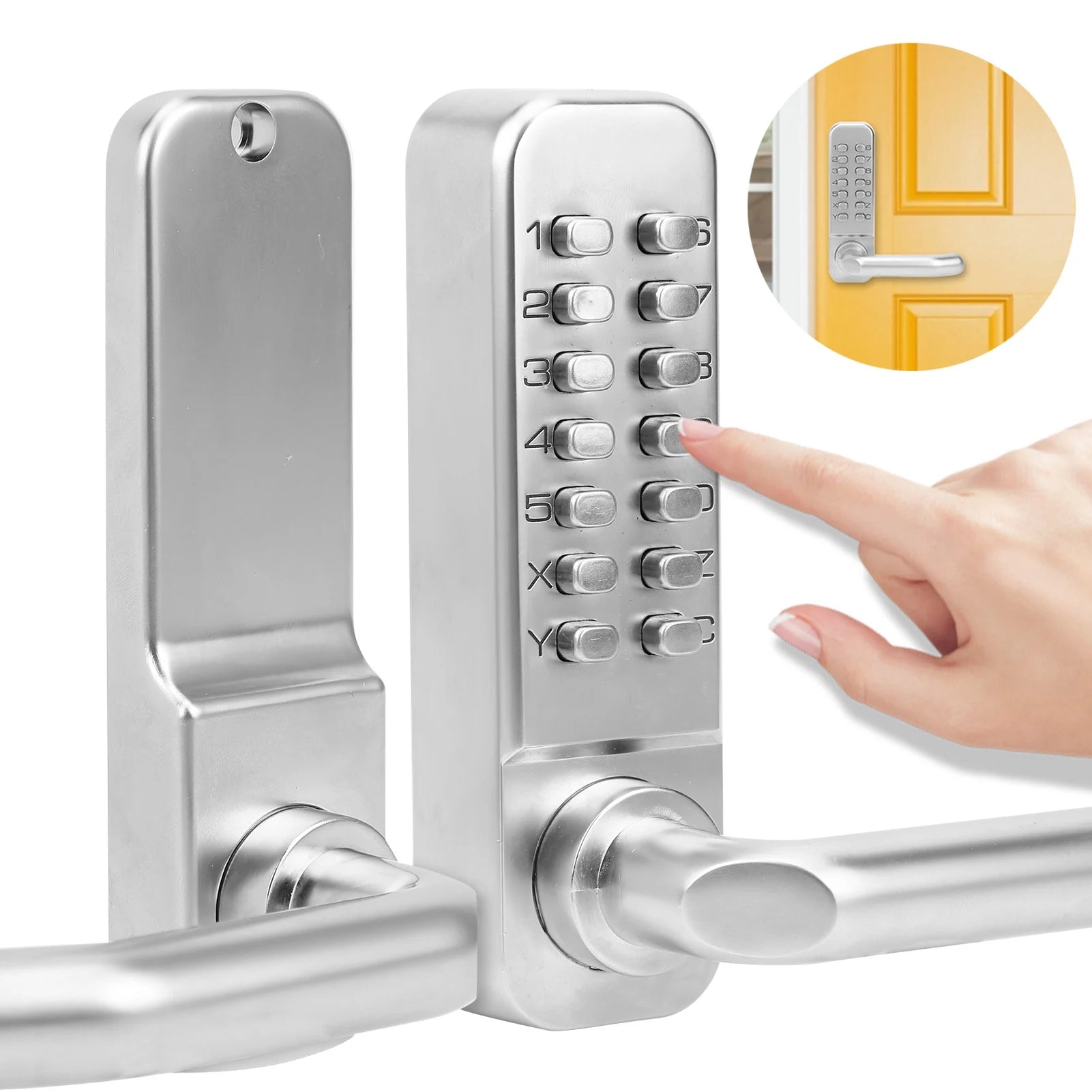 Smart Mechanical Digital Password Entry Non‑Power High Security Anti-Theft Safety Door Lock Durable for Home Office Access