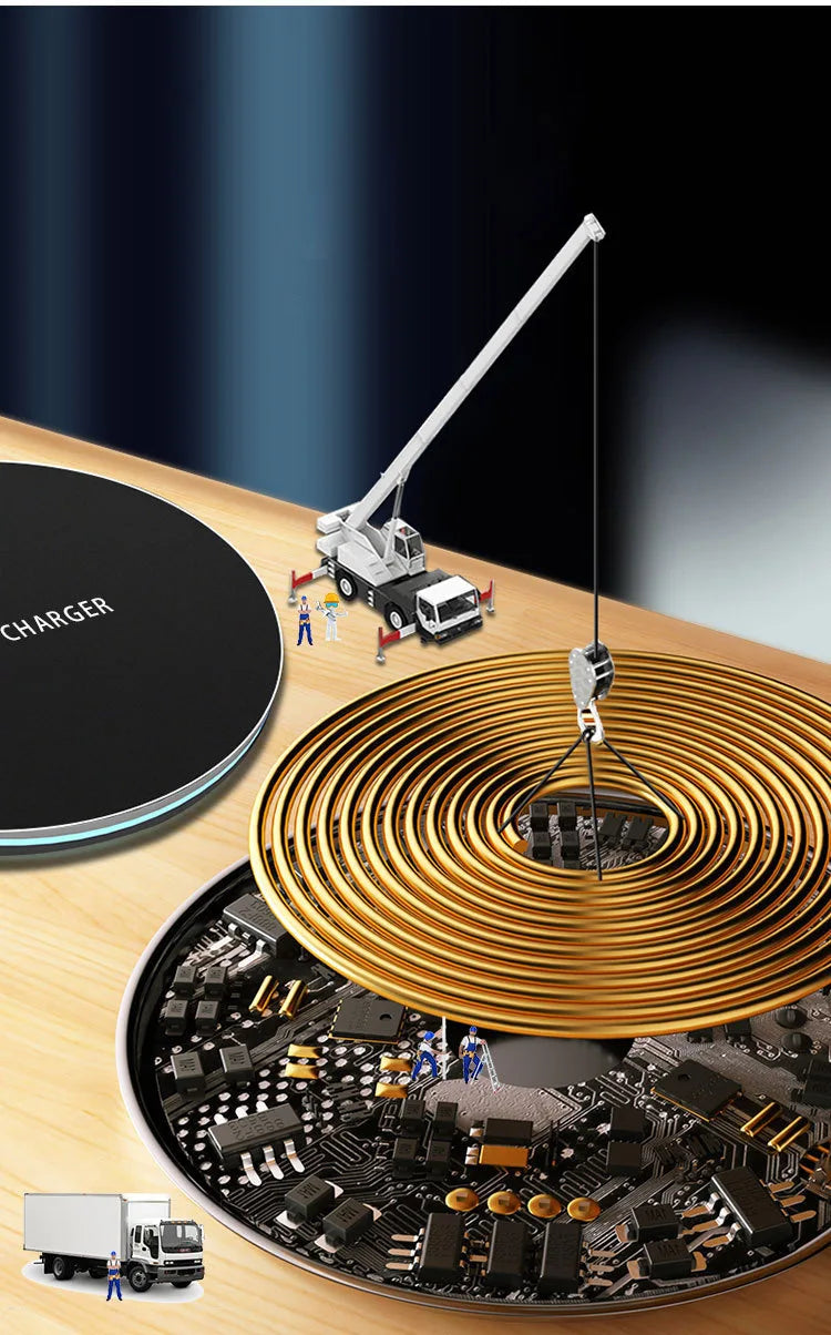 15W Fast Wireless Charger Pad - Qi Certified & MagSafe Compatible Black Tidesmit