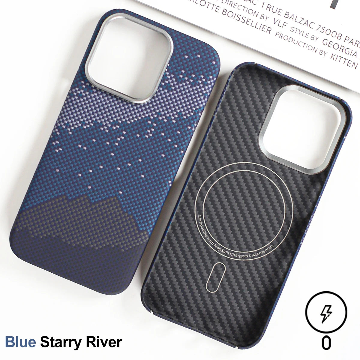 iPhone 16 Pro Max Aramid Fiber Case - Slim Military-Grade Protective Cover Blue Mag CN Tidesmit