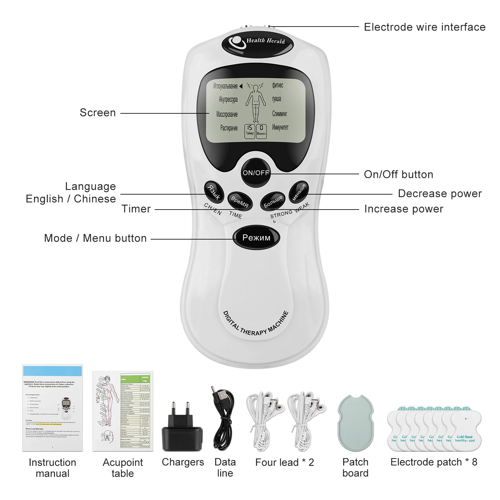 EMS Tens Unit Muscle Massager: Portable Deep Tissue Pain Relief Body Shaping Massage Equipment Tidesmit