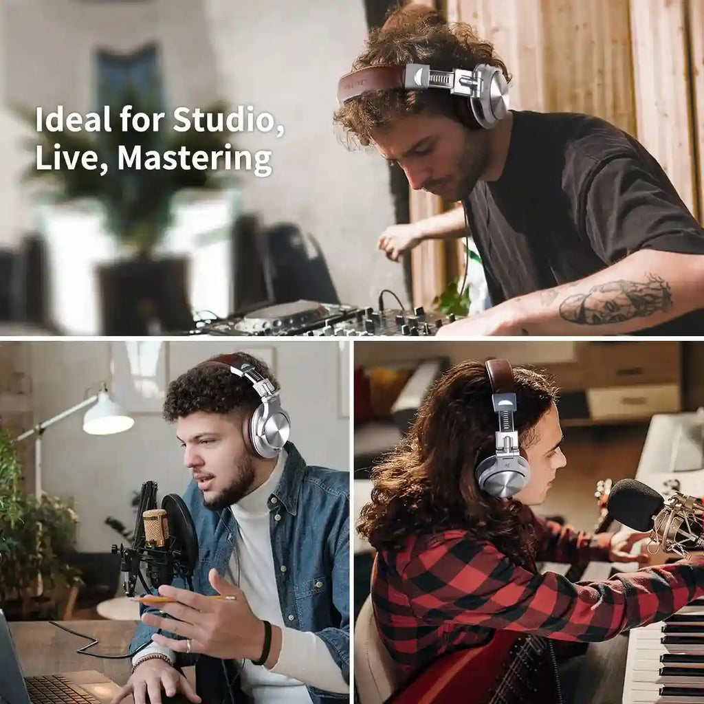 Wired Over-Ear Headphones with Mic - Studio Monitor Stereo Sound Tidesmit