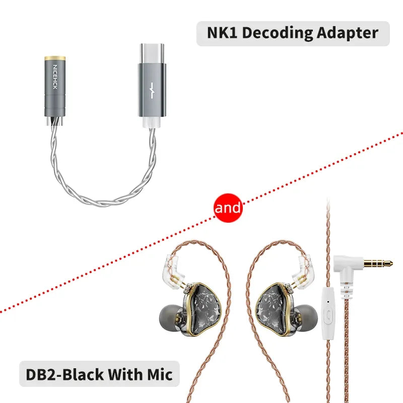 HiFi In-Ear Monitors 1DD+1BA Hybrid Dual Driver Earphones | Tidesmit BlackMic and NK1 Tidesmit