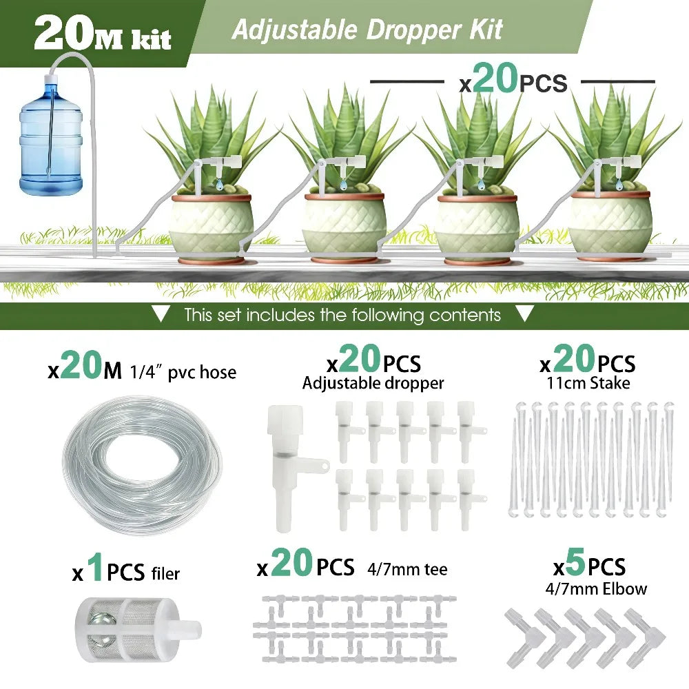 Garden Drip Irrigation Kit with Regulating Valve Potted Plant Watering Device 4/7mm Hose Watering Saving Micro Dripper Greenhous