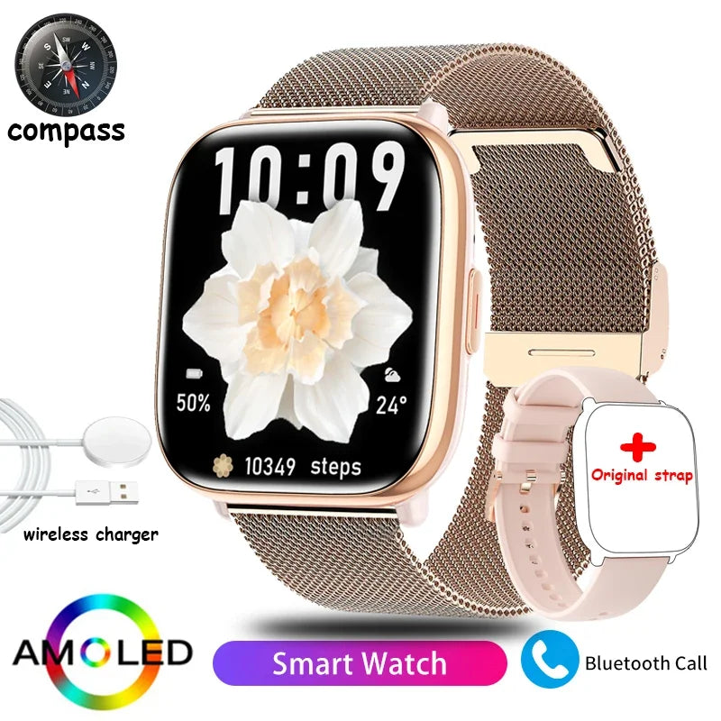 2026 New Smart Watch Full Touch Screen Bluetooth Call AI Voice Heart Rate Waterproof Watches Sports Bracelet Smartwatch Women