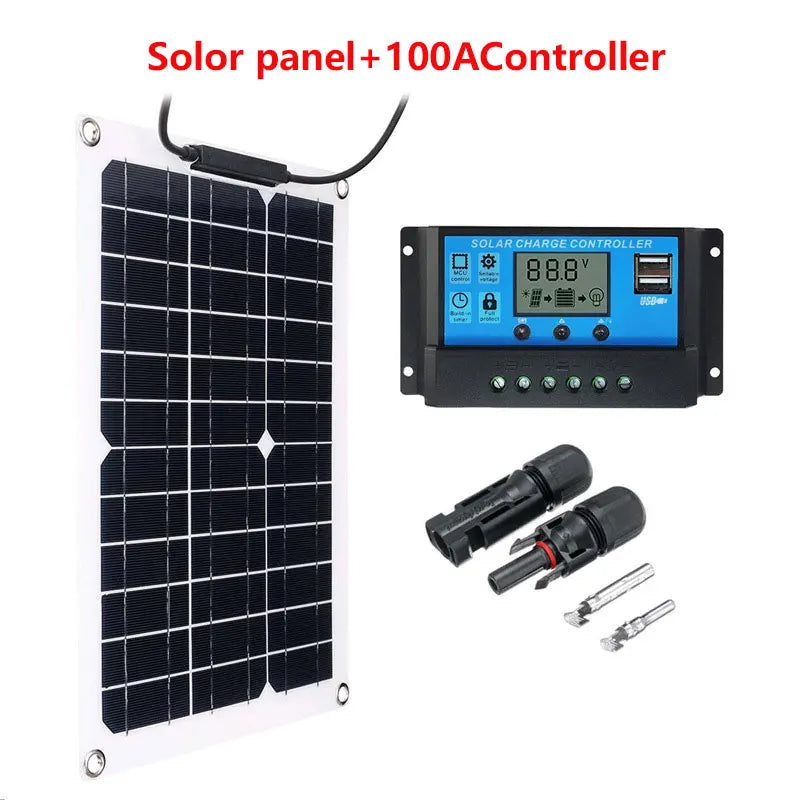 Ultimate Portable Power Bank: 500W/1000W Flexible Solar Panel for Off-Grid Marine & RV Use | 12V Charger with MC4 & Controller
